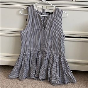 Tibi tank tunic size 4 navy/white stripe